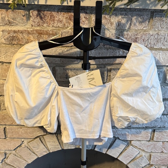 Zara Cream Puff Sleeve Blouse - Picture 5 of 5